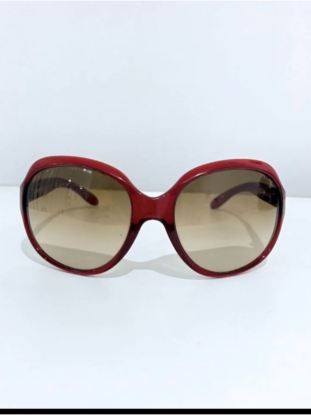 Ralph Lauren Large Red Women's Sunglasses with Brown Gradient Lenses